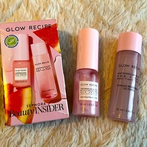 Glow recipe toner and dew drops minis